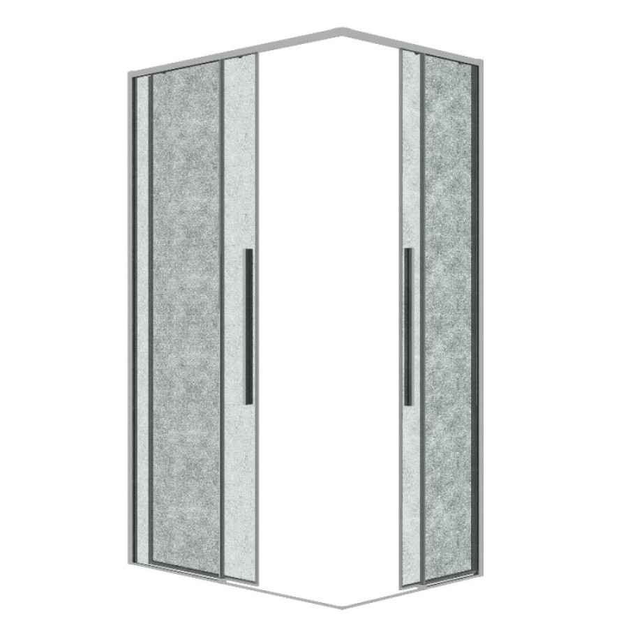 Душевой уголок Grossman Galaxy 300.K33.01.70R11L.10.02, 70 х 110 см, стекло шиншилла, профиль хром, левый