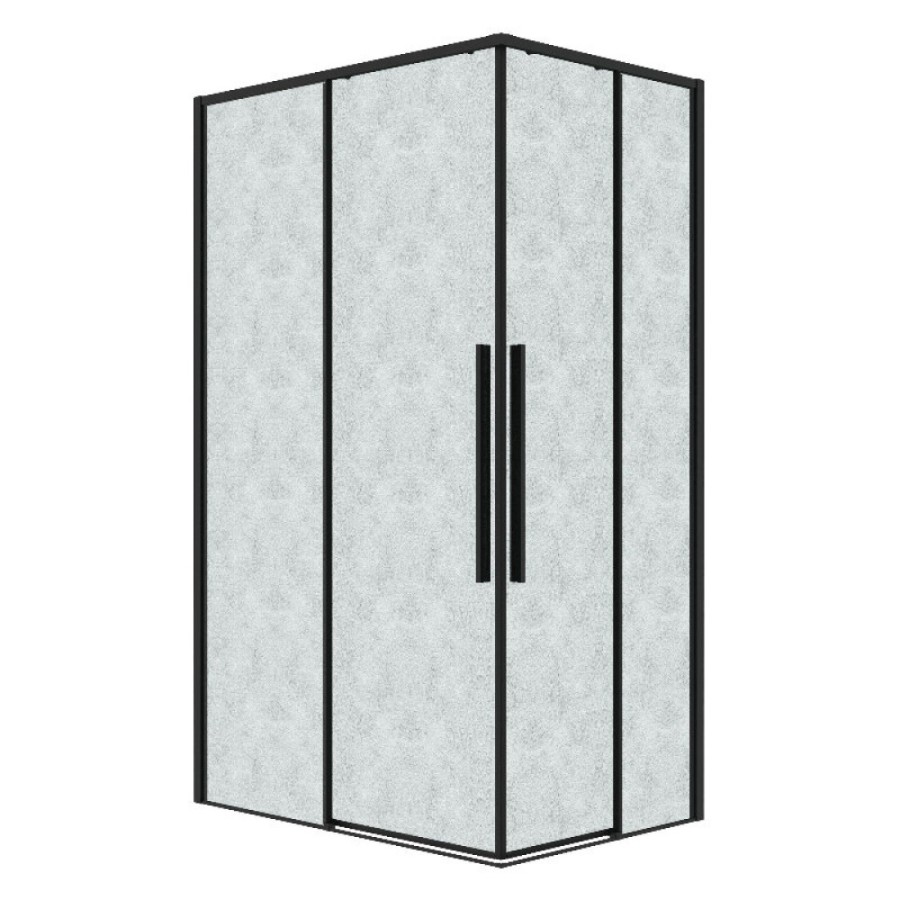 Душевой уголок Grossman Galaxy 300.K33.01.70R11L.21.02, 70 х 110 см, стекло шиншилла, профиль черный матовый, левый