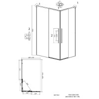 Душевой уголок Grossman Galaxy 300.K33.01.70R12L.21.02, 70 х 120 см, стекло шиншилла, профиль черный матовый, левый