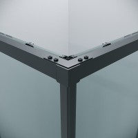 Душевой уголок Grossman Galaxy 300.K33.01.8070.21.00, 80 х 70 см, стекло прозрачное, профиль черный матовый