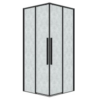 Душевой уголок Grossman Galaxy 300.K33.01.9080.21.02, 90 х 80 см, стекло шиншилла, профиль черный матовый