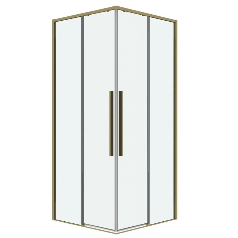 Душевой уголок Grossman Galaxy 300.K33.01.9080.32.00, 90 х 80 см, стекло прозрачное, профиль золото сатин