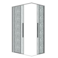 Душевой уголок Grossman Galaxy 300.K33.01.90R10L.10.02, 90 х 100 см, стекло шиншилла, профиль хром, левый