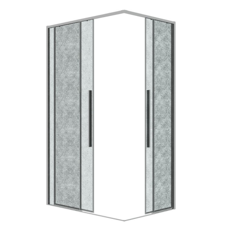 Душевой уголок Grossman Galaxy 300.K33.01.90R10L.10.02, 90 х 100 см, стекло шиншилла, профиль хром, левый