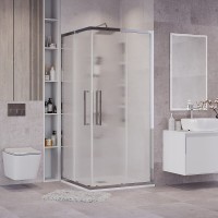Душевой уголок Grossman Cosmo 300.K33.02.1010.10.02, 100 х 100 см, стекло шиншилла, профиль хром
