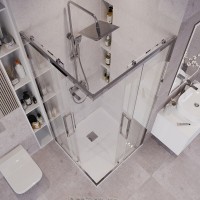 Душевой уголок Grossman Cosmo 300.K33.02.8080.10.00, 80 х 80 см, стекло прозрачное, профиль хром