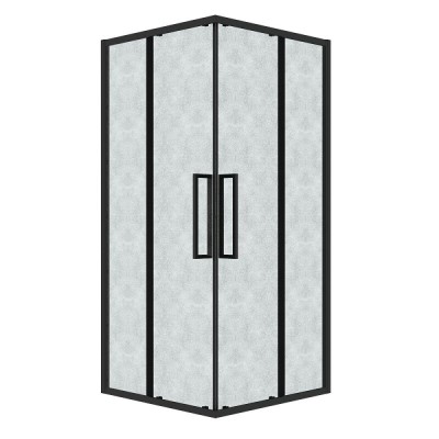 Душевой уголок Grossman Cosmo 300.K33.02.8080.21.02, 80 х 80 см, стекло шиншилла, профиль черный матовый