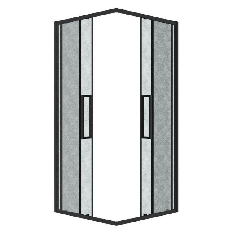 Душевой уголок Grossman Cosmo 300.K33.02.8080.21.02, 80 х 80 см, стекло шиншилла, профиль черный матовый