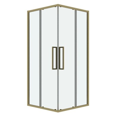 Душевой уголок Grossman Cosmo 300.K33.02.8080.32.00, 80 х 80 см, стекло прозрачное, профиль золото сатин