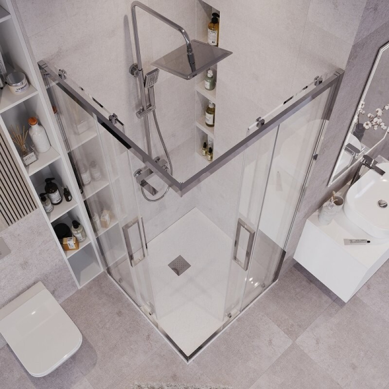 Душевой уголок Grossman Cosmo 300.K33.02.9090.10.00, 90 х 90 см, стекло прозрачное, профиль хром