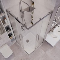 Душевой уголок Grossman Cosmo 300.K33.02.9090.10.02, 90 х 90 см, стекло шиншилла, профиль хром