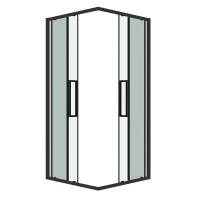 Душевой уголок Grossman Cosmo 300.K33.02.9090.21.00, 90 х 90 см, стекло прозрачное, профиль черный матовый
