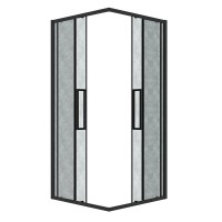 Душевой уголок Grossman Cosmo 300.K33.02.9090.21.02, 90 х 90 см, стекло шиншилла, профиль черный матовый