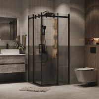 Душевой уголок Grossman Classic 300.K33.04.1010.21.00, 100 х 100 см, стекло прозрачное, профиль черный матовый
