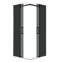 Душевой уголок Grossman Classic 300.K33.04.1010.21.10, 100 х 100 см, стекло тонированное, профиль черный матовый