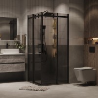 Душевой уголок Grossman Classic 300.K33.04.1010.21.10, 100 х 100 см, стекло тонированное, профиль черный матовый
