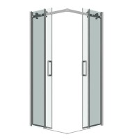 Душевой уголок Grossman Classic 300.K33.04.8080.10.00, 80 х 80 см, стекло прозрачное, профиль хром