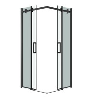Душевой уголок Grossman Classic 300.K33.04.8080.21.00, 80 х 80 см, стекло прозрачное, профиль черный матовый