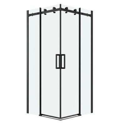 Душевой уголок Grossman Classic 300.K33.04.8080.21.00, 80 х 80 см, стекло прозрачное, профиль черный матовый