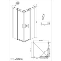 Душевой уголок Grossman Classic 300.K33.04.9090.10.00, 90 х 90 см, стекло прозрачное, профиль хром