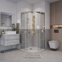 Душевой уголок Grossman Classic 300.K33.04.9090.10.00, 90 х 90 см, стекло прозрачное, профиль хром