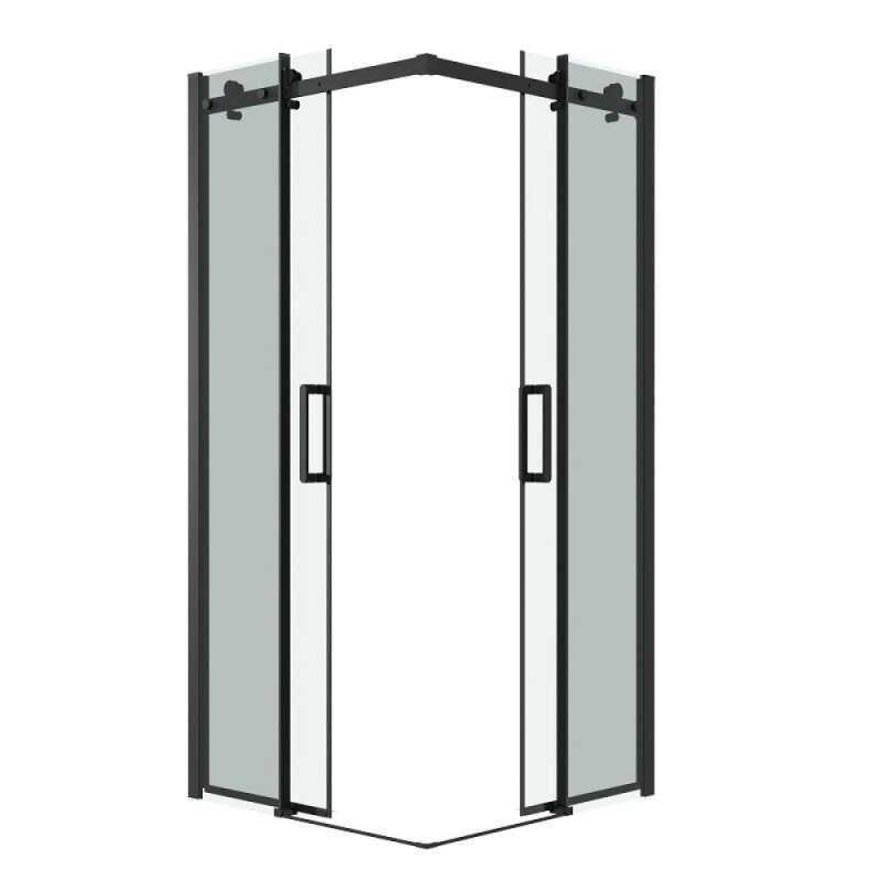 Душевой уголок Grossman Classic 300.K33.04.9090.21.00, 90 х 90 см, стекло прозрачное, профиль черный матовый