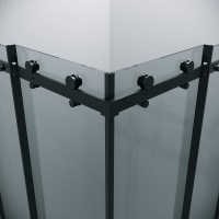 Душевой уголок Grossman Classic 300.K33.04.9090.21.00, 90 х 90 см, стекло прозрачное, профиль черный матовый