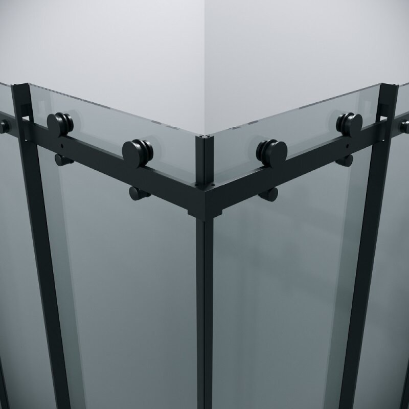 Душевой уголок Grossman Classic 300.K33.04.9090.21.00, 90 х 90 см, стекло прозрачное, профиль черный матовый