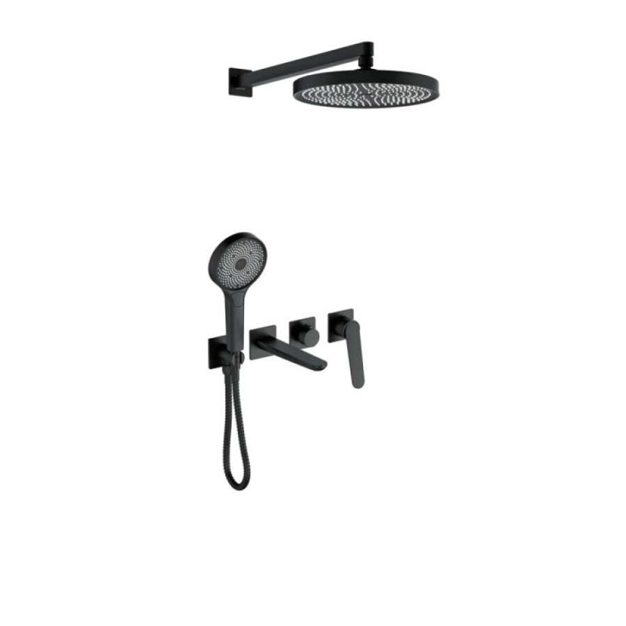 Душевая система Bronze De Luxe Icon 3009CB, цвет черный матовый