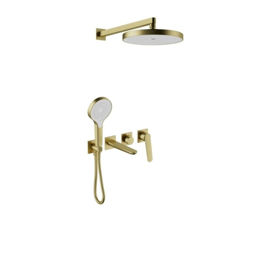Душевая система Bronze De Luxe Icon 3009CBG, цвет золото матовое