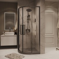 Душевой уголок Grossman Cosmo 301.K33.02.1010.42.00, 100 х 100 см, стекло прозрачное, профиль графит сатин