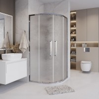 Душевой уголок Grossman Cosmo 301.K33.02.8080.10.02, 80 х 80 см, стекло шиншилла, профиль хром