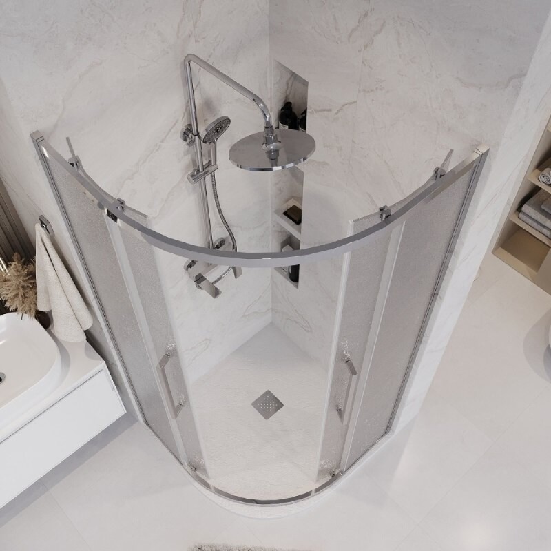 Душевой уголок Grossman Cosmo 301.K33.02.9090.10.02, 90 х 90 см, стекло шиншилла, профиль хром