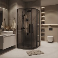 Душевой уголок Grossman Cosmo 301.K33.02.9090.21.10, 90 х 90 см, стекло тонированное, профиль черный матовый