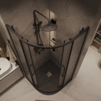 Душевой уголок Grossman Cosmo 301.K33.02.9090.21.02, 90 х 90 см, стекло шиншилла, профиль черный матовый