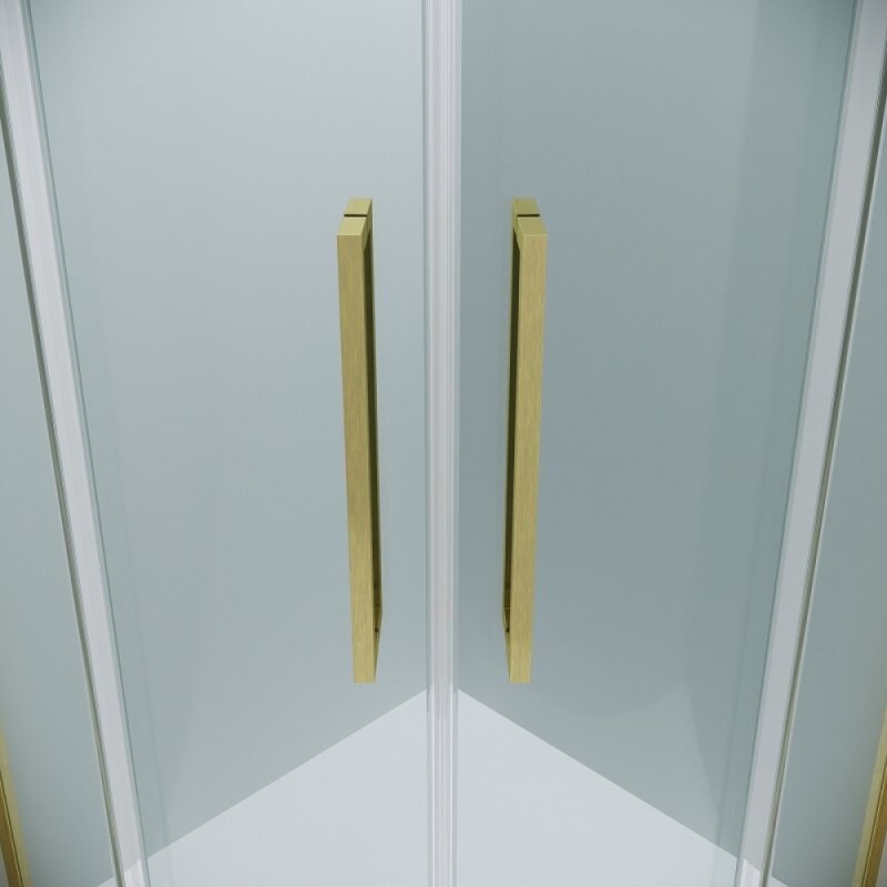 Душевой уголок Grossman Cosmo 301.K33.02.9090.32.00, 90 х 90 см, стекло прозрачное, профиль золото сатин