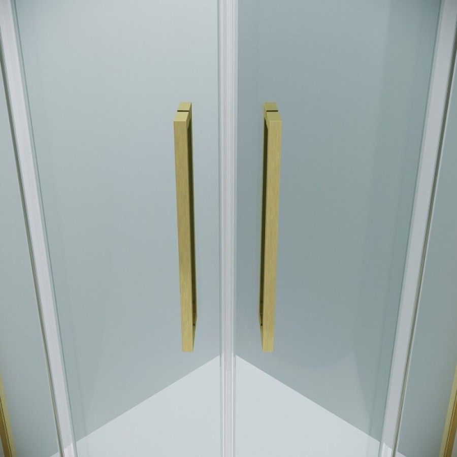 Душевой уголок Grossman Cosmo 301.K33.02.9090.32.00, 90 х 90 см, стекло прозрачное, профиль золото сатин