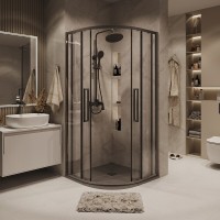 Душевой уголок Grossman Cosmo 301.K33.02.9090.42.00, 90 х 90 см, стекло прозрачное, профиль графит сатин