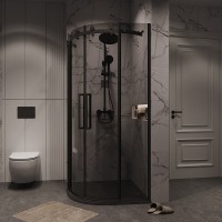 Душевой уголок Grossman Classic 301.K33.04.1010.21.10, 100 х 100 см, стекло тонированное, профиль черный матовый