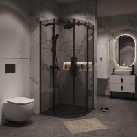 Душевой уголок Grossman Classic 301.K33.04.1010.21.10, 100 х 100 см, стекло тонированное, профиль черный матовый