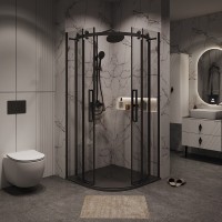 Душевой уголок Grossman Classic 301.K33.04.9090.21.00, 90 х 90 см, стекло прозрачное, профиль черный матовый