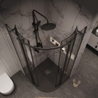 Душевой уголок Grossman Classic 301.K33.04.9090.21.00, 90 х 90 см, стекло прозрачное, профиль черный матовый