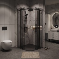 Душевой уголок Grossman Classic 301.K33.04.9090.21.10, 90 х 90 см, стекло тонированное, профиль черный матовый