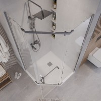 Душевой уголок Grossman Pragma 302.K33.03.1010.10.00, 100 х 100 см, стекло прозрачное, профиль хром