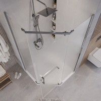 Душевой уголок Grossman Pragma 302.K33.03.9090.10.02, 90 х 90 см, стекло шиншилла, профиль хром