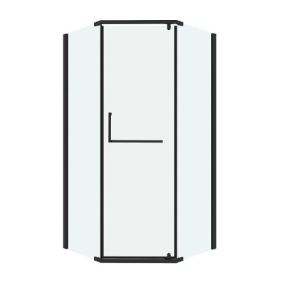 Душевой уголок Grossman Pragma 302.K33.03.9090.21.00, 90 х 90 см, стекло прозрачное, профиль черный матовый