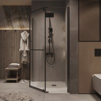 Душевой уголок Grossman Pragma 302.K33.03.9090.42.00, 90 х 90 см, стекло прозрачное, профиль графит сатин