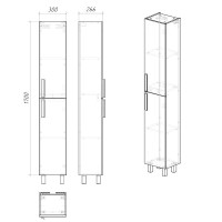 Пенал Grossman Neo 303042, 30 см, напольный, цвет белый