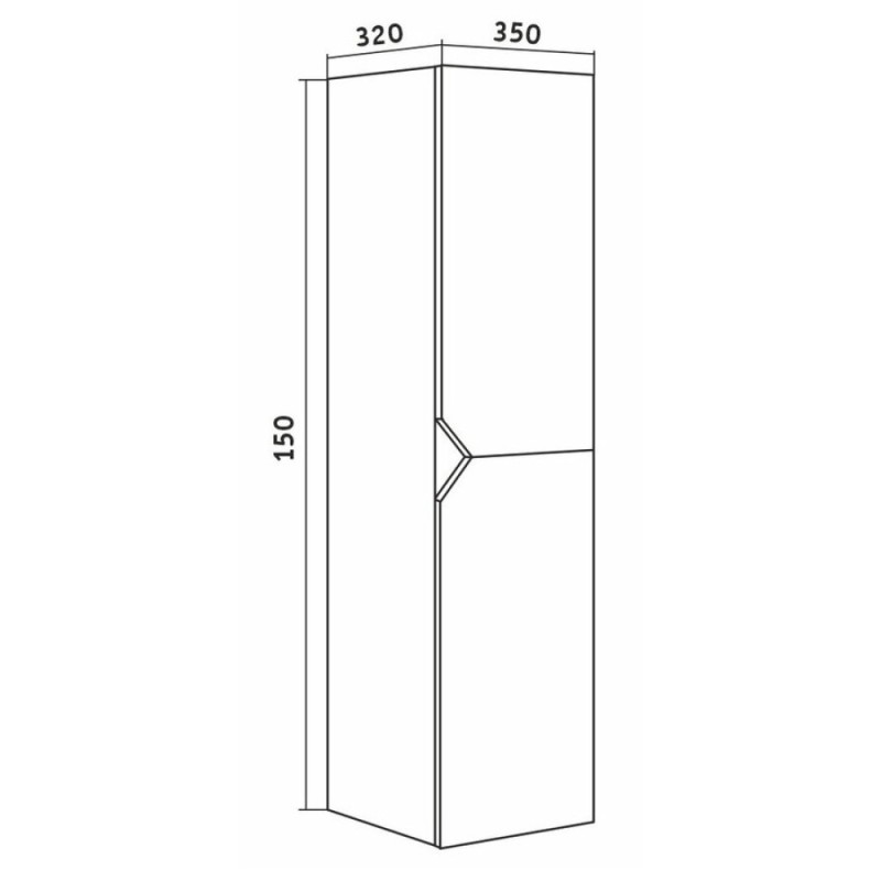 Пенал Инлайн 303505-35 подвесной, универсальный, белый/бетон