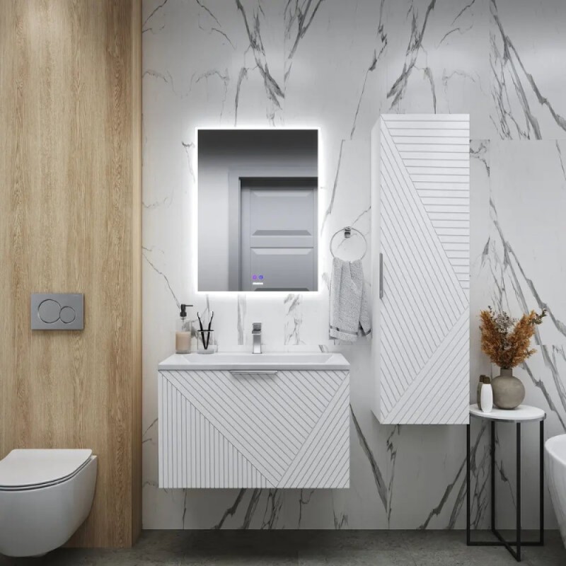 Шкаф-пенал Grossman Блисс 303548, 35 см, подвесной, цвет белый матовый